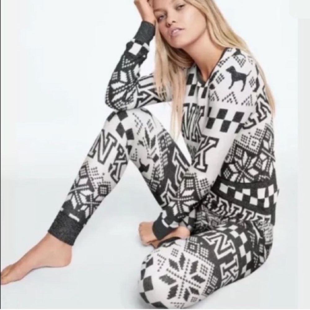Vs Victorias Secret Pink Cozy Jersey Sleep Set S - Picture 2 of 5